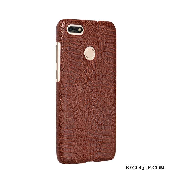 Huawei Y6 Pro 2017 Étui Coque De Téléphone Difficile Crocodile Vintage Bleu Clair