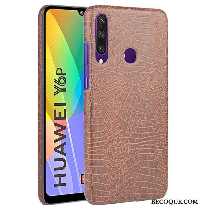 Huawei Y6p Modèle Fleurie Difficile Cuir Coque De Téléphone Tendance Protection