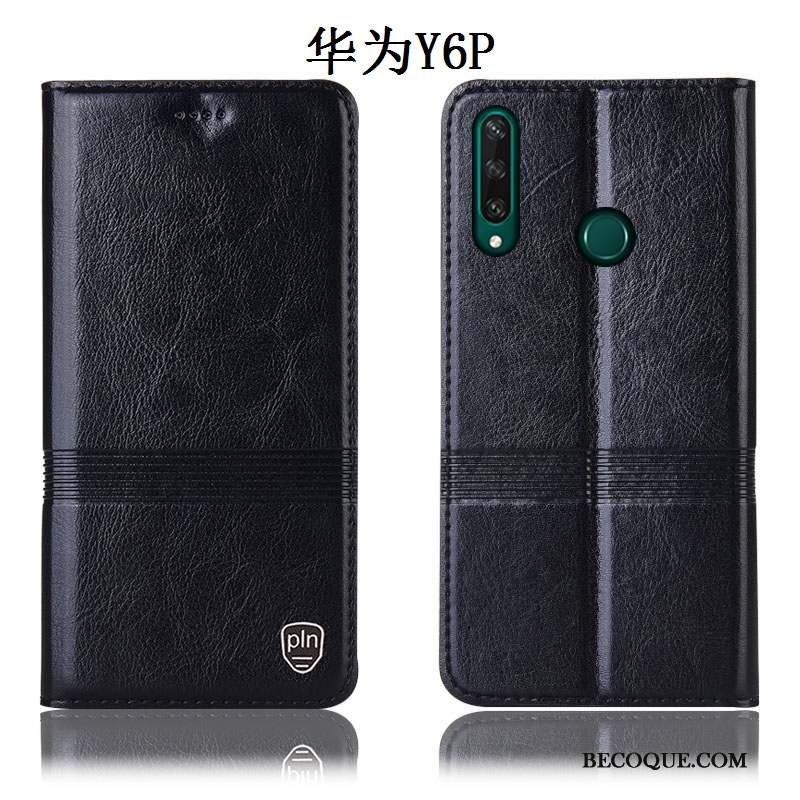 Huawei Y6p Tout Compris Housse Modèle Fleurie Coque De Téléphone Cuir Véritable Incassable