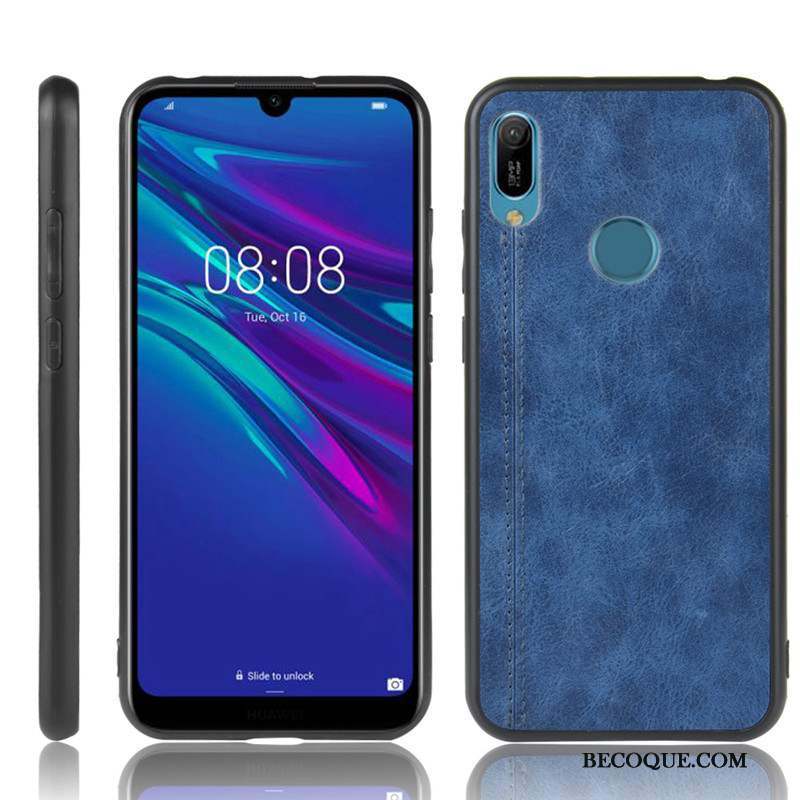 Huawei Y6s Bleu Marin Business Coque De Téléphone Étui Fluide Doux Simple