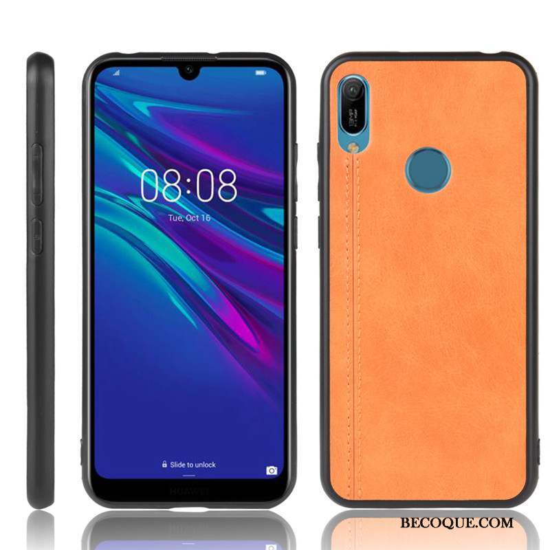 Huawei Y6s Bleu Marin Business Coque De Téléphone Étui Fluide Doux Simple