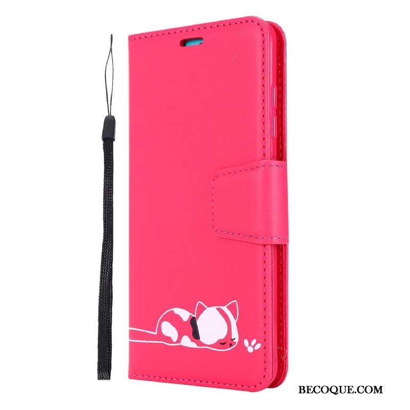 Huawei Y6s Housse Plier Portefeuille Rouge Coque De Téléphone