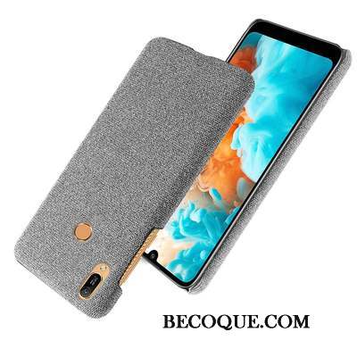 Huawei Y6s Étui Gris Coque De Téléphone Difficile Tissu Modèle Fleurie