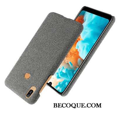 Huawei Y6s Étui Gris Coque De Téléphone Difficile Tissu Modèle Fleurie