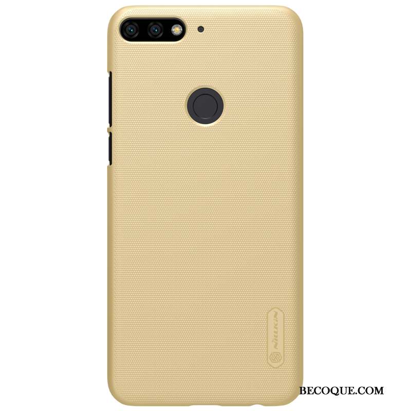 Huawei Y7 2018 Délavé En Daim Coque Or Protection Incassable Étui