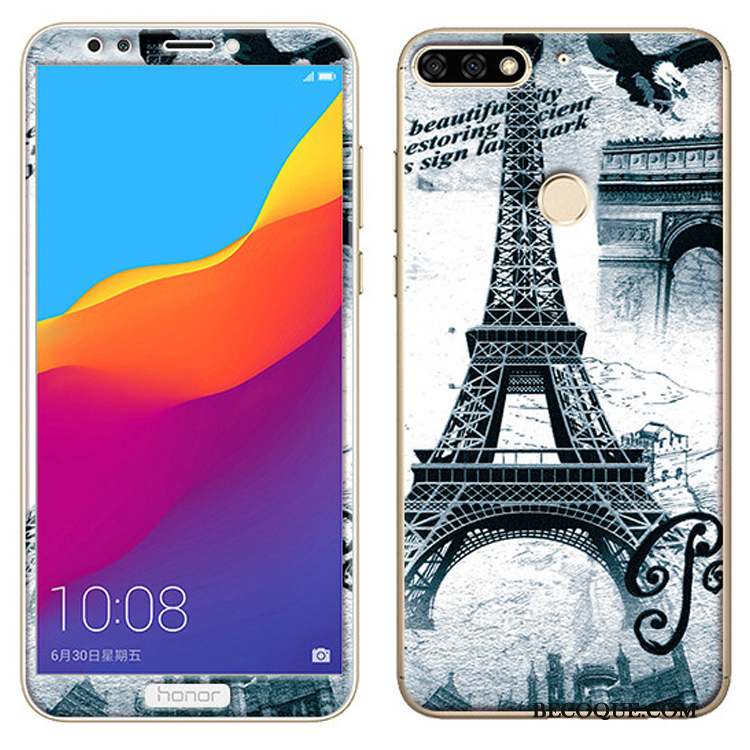 Huawei Y7 2018 Fluide Doux Membrane Coque Dessin Animé Rose De Téléphone