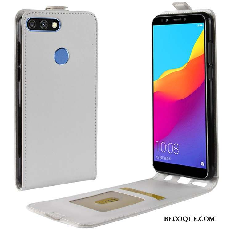 Huawei Y7 2018 Housse Noir Coque De Téléphone Étui En Cuir