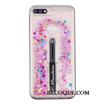 Huawei Y7 2018 Étui Violet Quicksand Ornements Suspendus Coque De Téléphone Fluide Doux