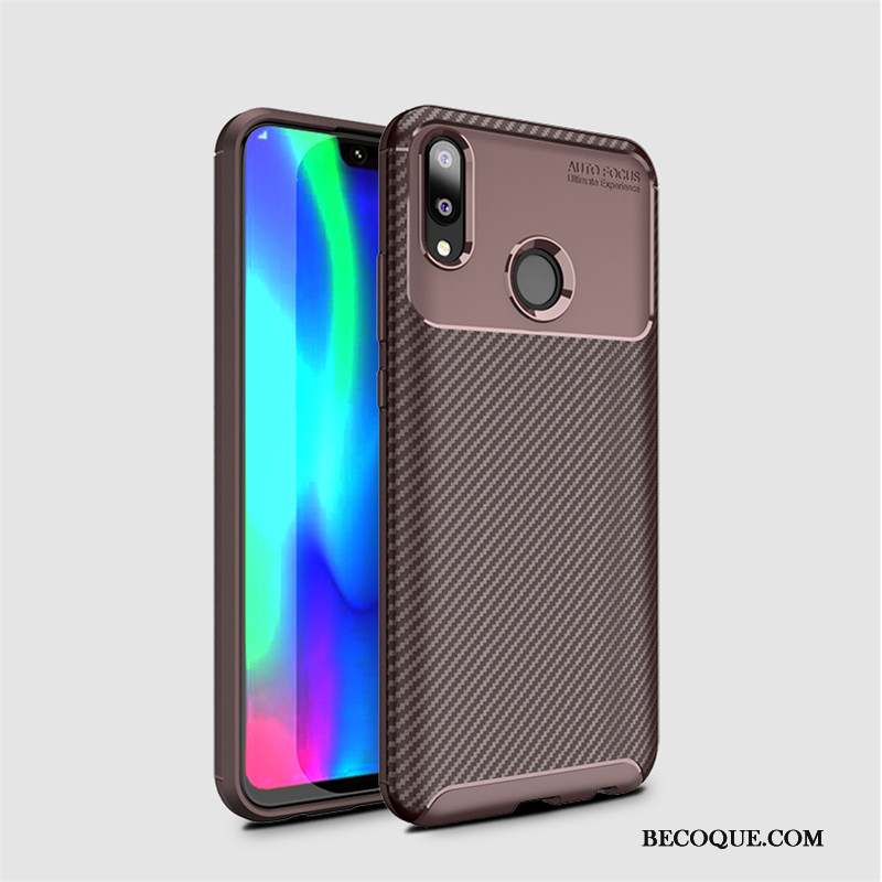 Huawei Y7 2019 Coque Jeunesse Fibre Protection Modèle Fleurie Étui Fluide Doux