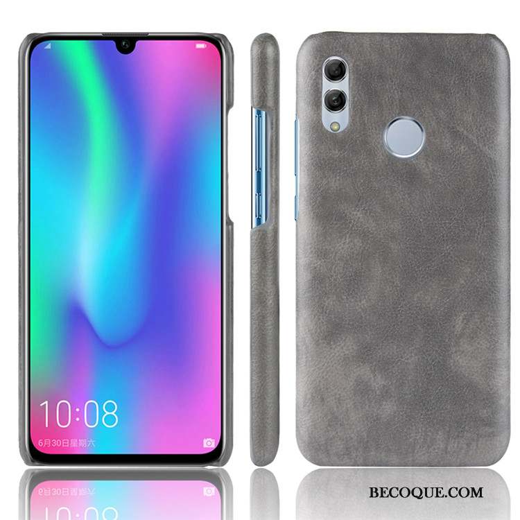 Huawei Y7 2019 Coque Litchi Difficile Modèle Fleurie Étui Protection