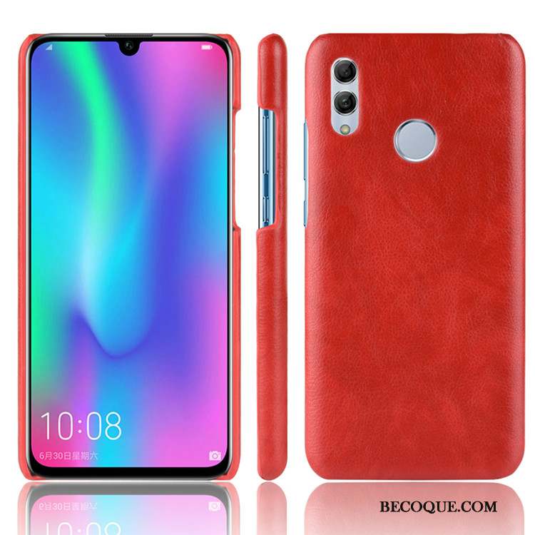 Huawei Y7 2019 Coque Litchi Difficile Modèle Fleurie Étui Protection