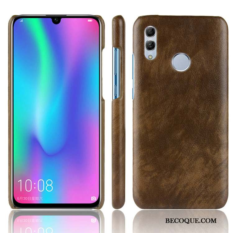 Huawei Y7 2019 Coque Litchi Difficile Modèle Fleurie Étui Protection