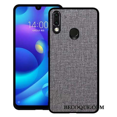 Huawei Y7 2019 Cuir Gris Tout Compris Téléphone Portable Coque Tissu