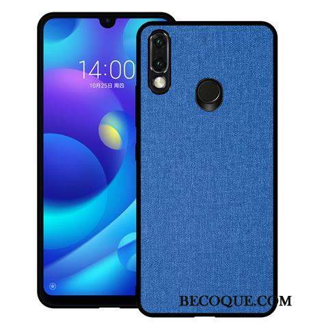 Huawei Y7 2019 Cuir Gris Tout Compris Téléphone Portable Coque Tissu