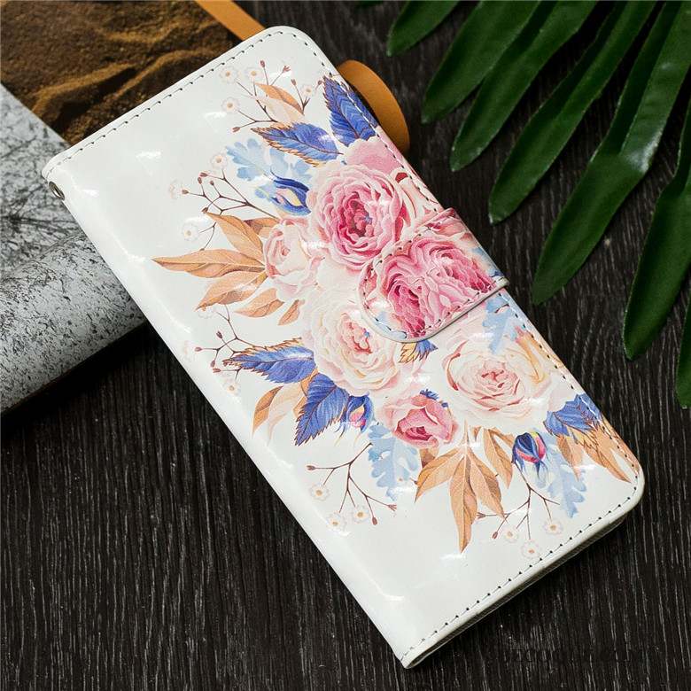 Huawei Y7 2019 Dessin Animé Bleu Fluide Doux Protection Coque De Téléphone Étui En Cuir