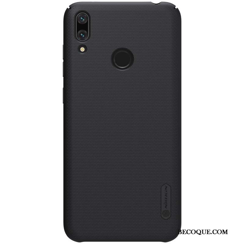 Huawei Y7 2019 Délavé En Daim Incassable Protection Coque De Téléphone Rouge Étui