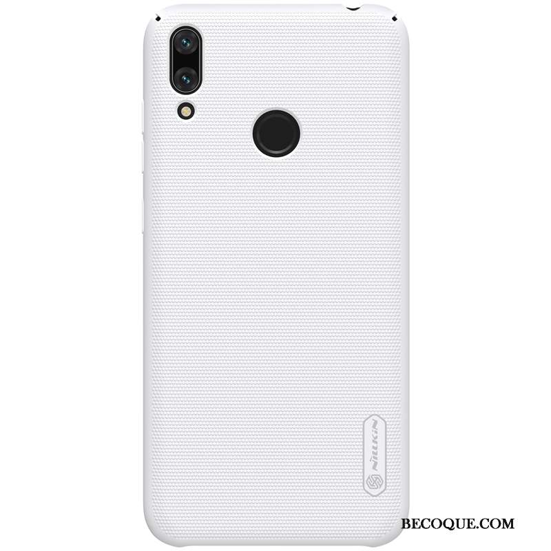 Huawei Y7 2019 Délavé En Daim Incassable Protection Coque De Téléphone Rouge Étui