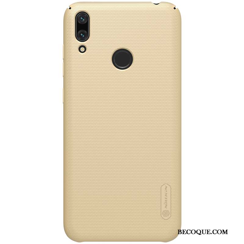 Huawei Y7 2019 Délavé En Daim Incassable Protection Coque De Téléphone Rouge Étui