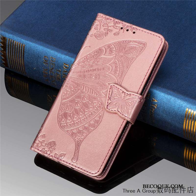 Huawei Y7 2019 Étui Coque De Téléphone Tout Compris Étui En Cuir Tendance Rose