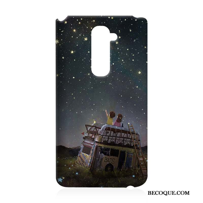 Lg G2 Coque Peinture Dessin Animé Incassable Étui Difficile Vert