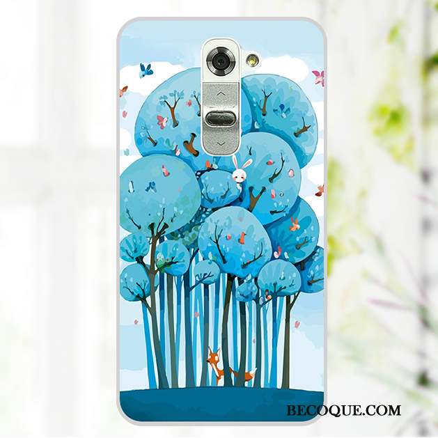 Lg G2 Protection Coque De Téléphone Dessin Animé Bleu Étui Peinture