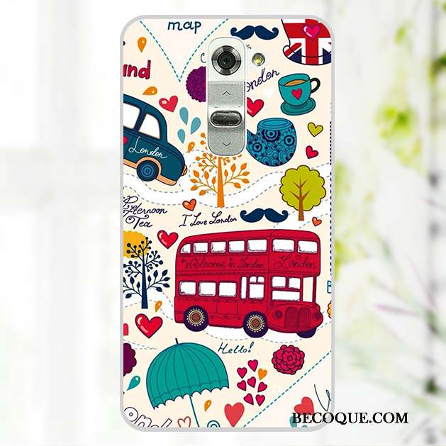 Lg G2 Protection Coque De Téléphone Dessin Animé Bleu Étui Peinture