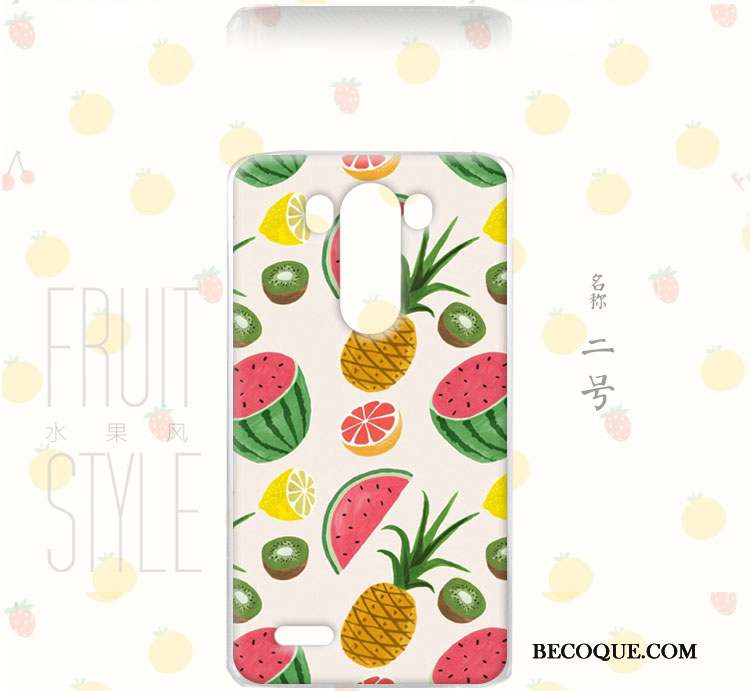 Lg G3 Coque Floral Rose Vent Incassable Peinture Fruit