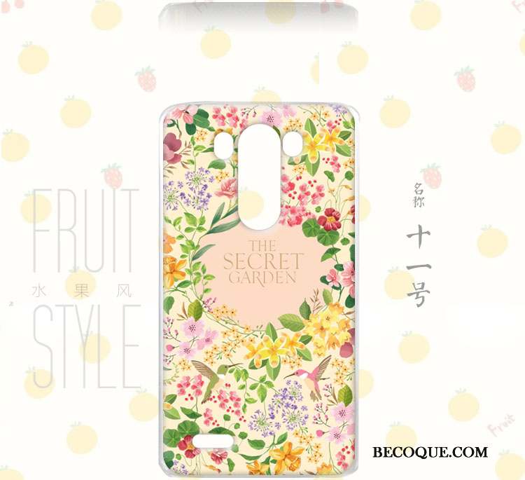 Lg G3 Coque Floral Rose Vent Incassable Peinture Fruit