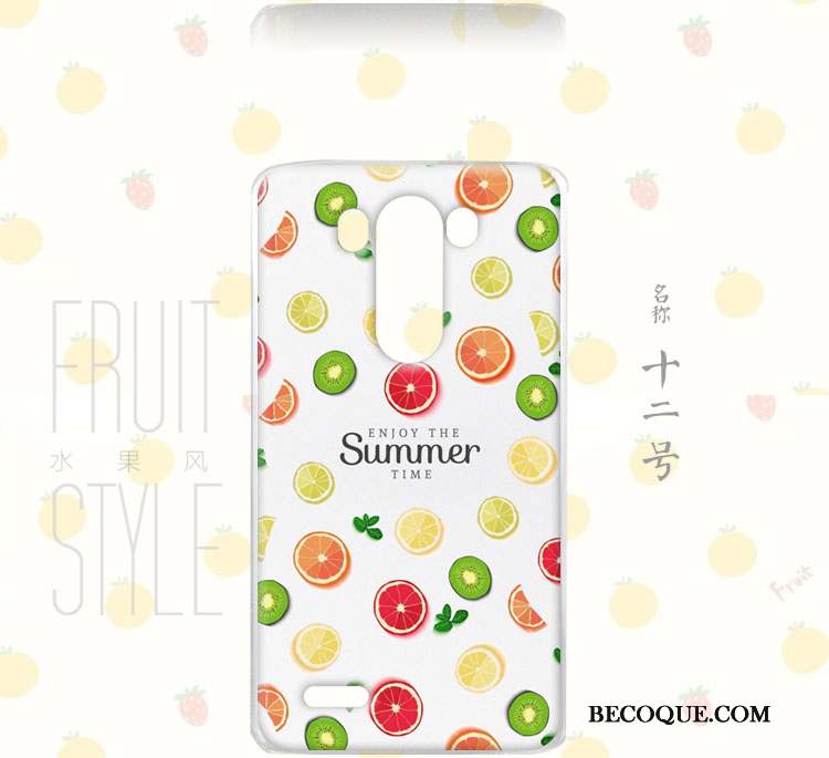 Lg G3 Coque Floral Rose Vent Incassable Peinture Fruit