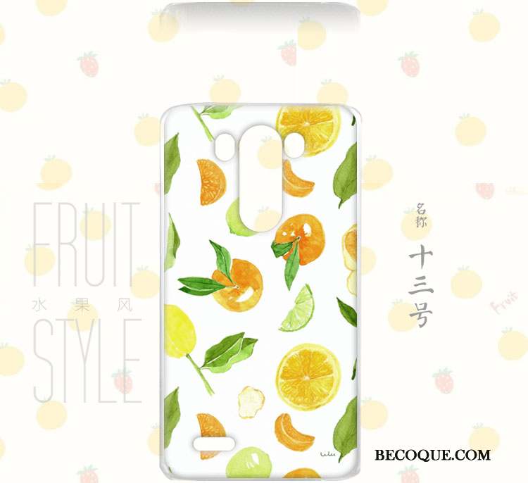 Lg G3 Coque Floral Rose Vent Incassable Peinture Fruit