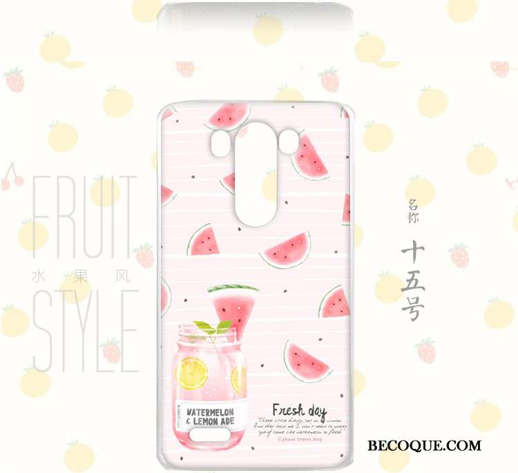 Lg G3 Coque Floral Rose Vent Incassable Peinture Fruit