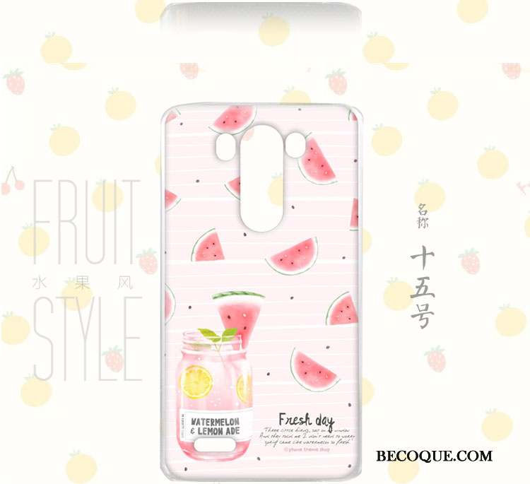 Lg G3 Coque Floral Rose Vent Incassable Peinture Fruit