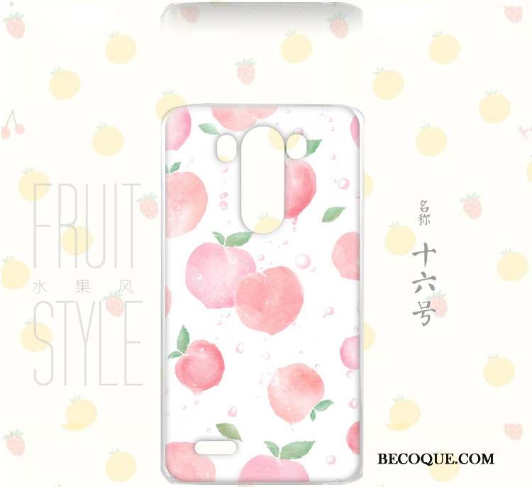 Lg G3 Coque Floral Rose Vent Incassable Peinture Fruit