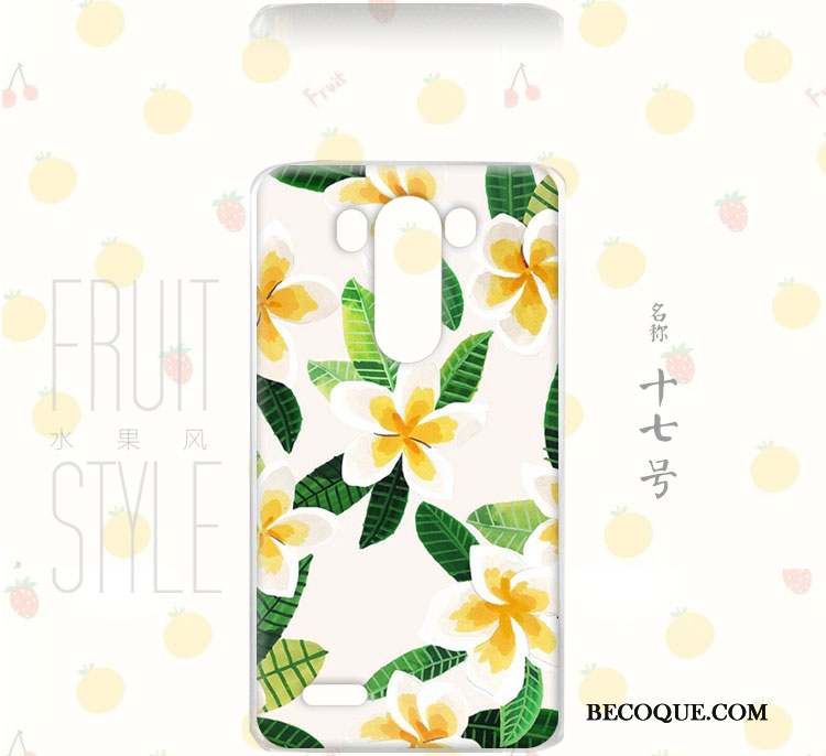 Lg G3 Coque Floral Rose Vent Incassable Peinture Fruit