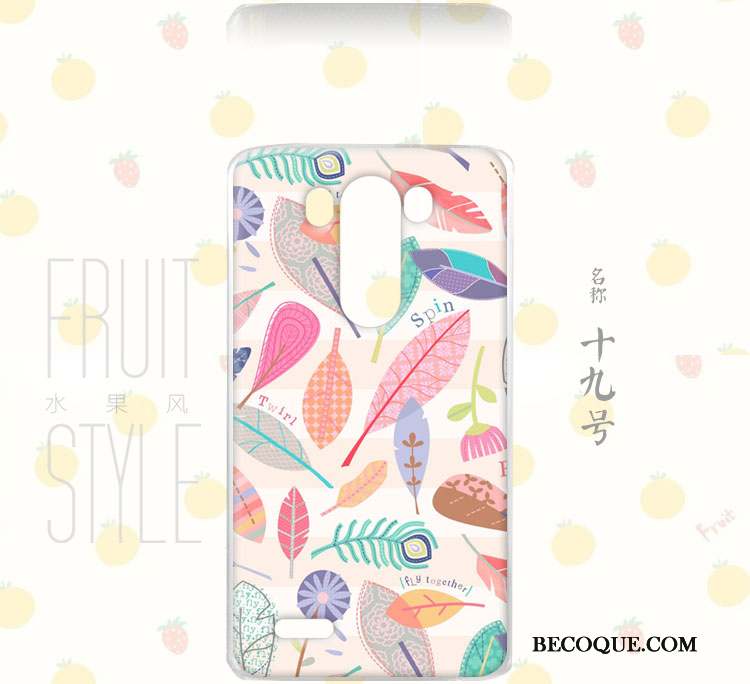 Lg G3 Coque Floral Rose Vent Incassable Peinture Fruit