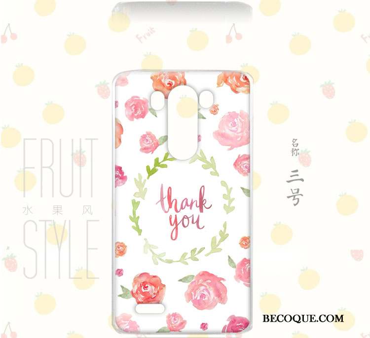 Lg G3 Coque Floral Rose Vent Incassable Peinture Fruit