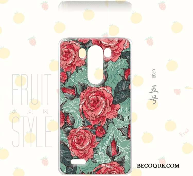 Lg G3 Coque Floral Rose Vent Incassable Peinture Fruit