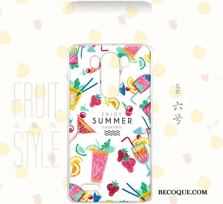 Lg G3 Coque Floral Rose Vent Incassable Peinture Fruit