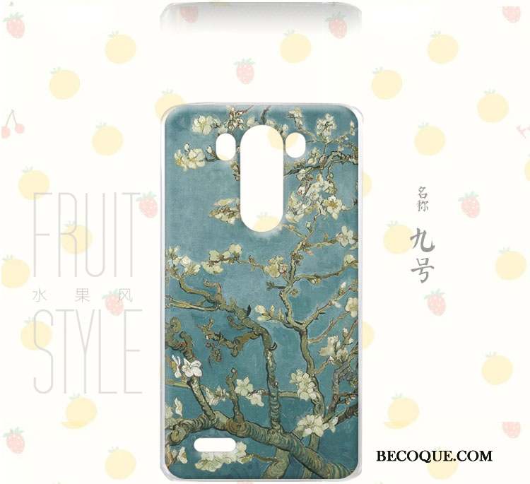 Lg G3 Coque Floral Rose Vent Incassable Peinture Fruit