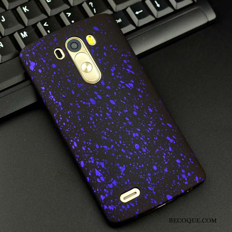 Lg G3 Coque Protection Ciel Étoilé Délavé En Daim Étui Très Mince Violet