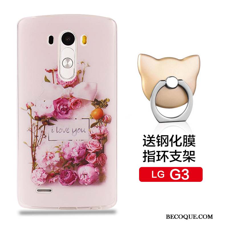 Lg G3 Incassable Coque En Silicone Fluide Doux Rose Téléphone Portable De Téléphone