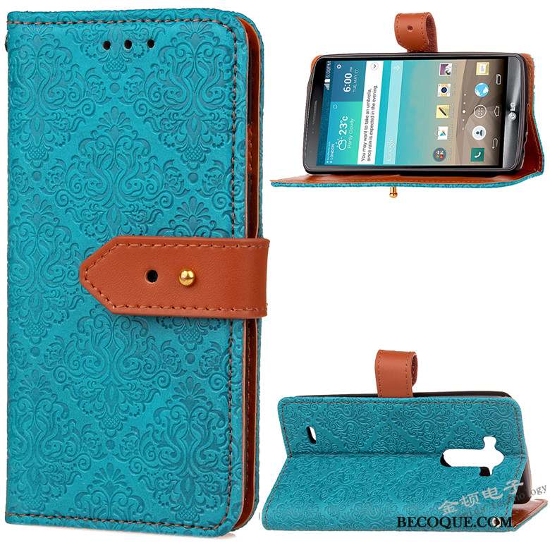 Lg G3 Silicone Étui Coque De Téléphone Étui En Cuir Bleu Clamshell