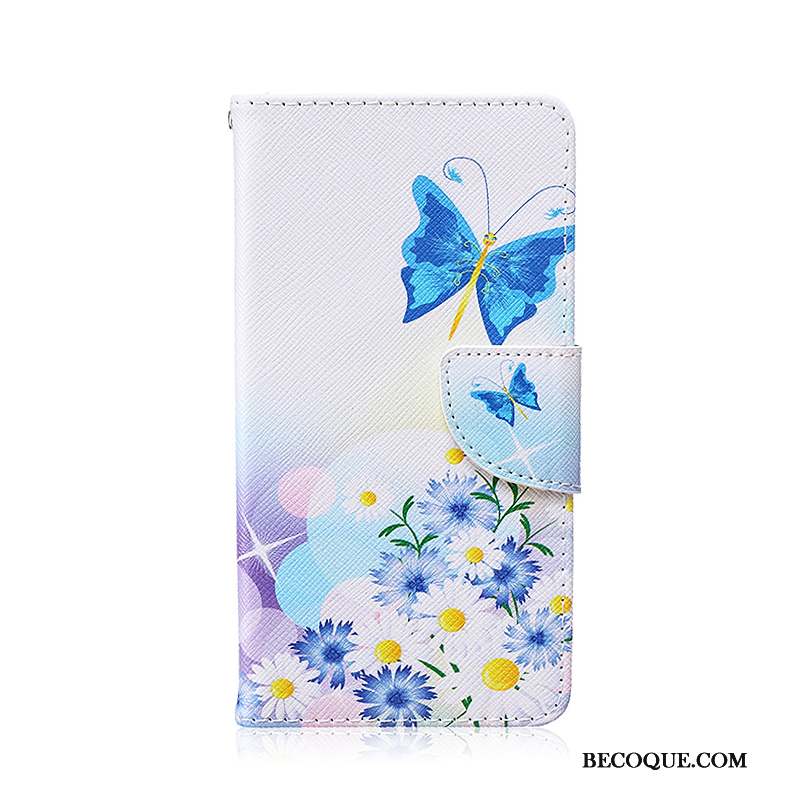 Lg G4 Coque Étui En Cuir Dessin Animé Peinture Housse Protection Bleu