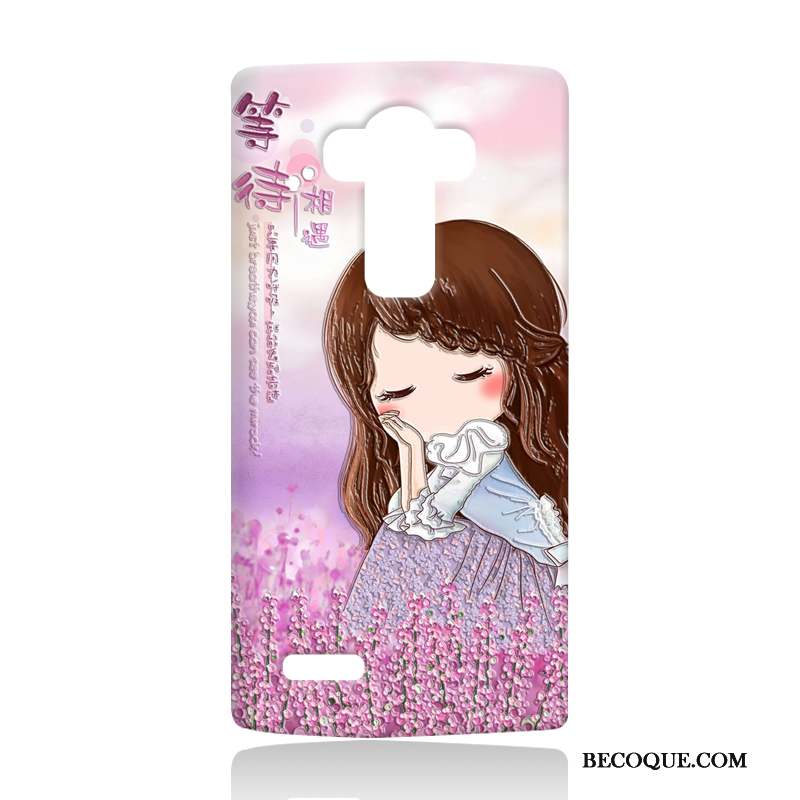 Lg G4 Silicone Gaufrage Fluide Doux Coque De Téléphone Rose Protection