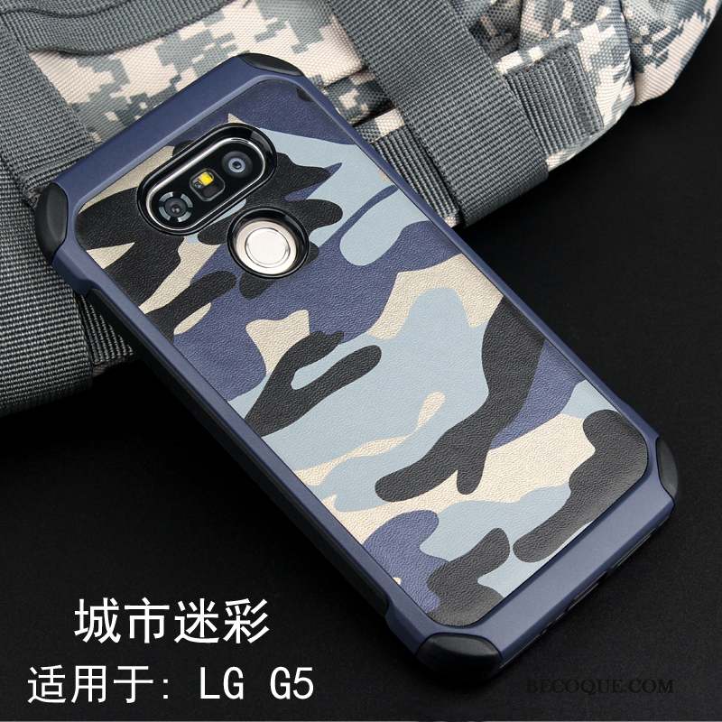 Lg G5 Coque Protection Camouflage Fluide Doux Vert Étui Incassable