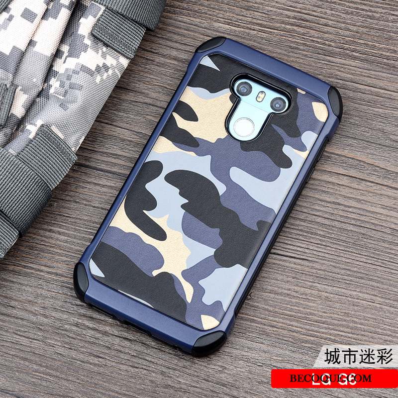 Lg G6 Coque Camouflage Vert Silicone Incassable Support Anneau