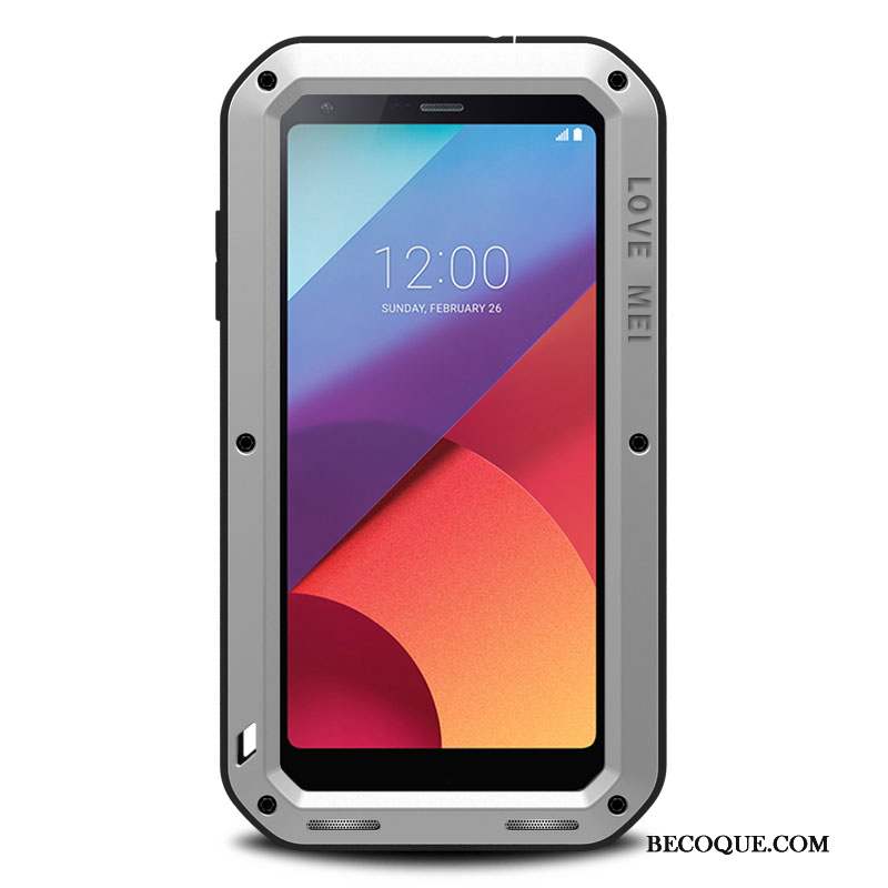 Lg G6 Coque Difficile Étui Tout Compris Métal Protection Gris