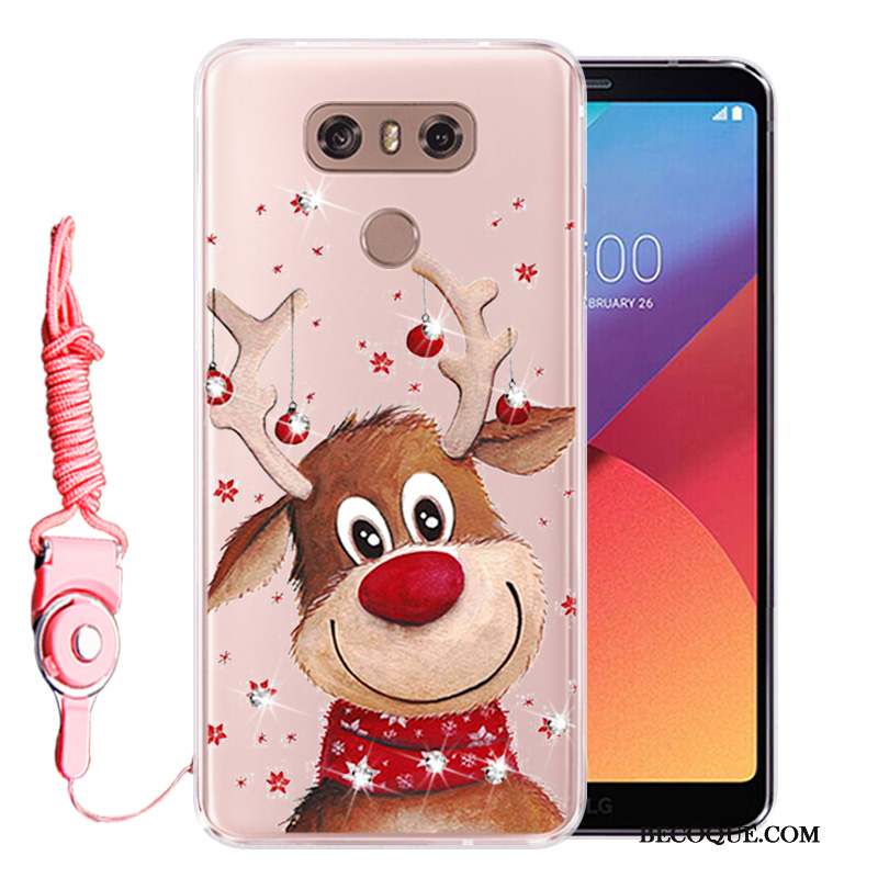 Lg G6 Coque Incassable Protection Rose Téléphone Portable Strass Tout Compris