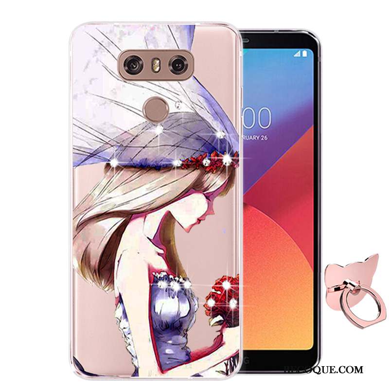 Lg G6 Coque Silicone Protection Dessin Animé Étui Peinture Téléphone Portable