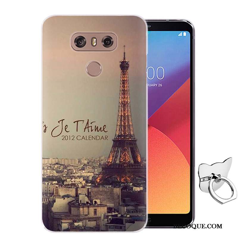 Lg G6 Coque Silicone Protection Dessin Animé Étui Peinture Téléphone Portable